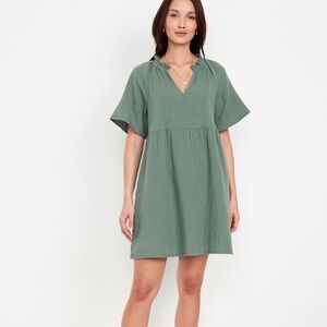 Split-Neck Mini Swing Dress | Large Tall